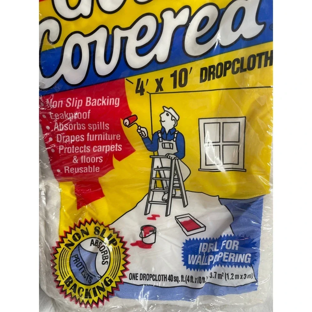 Scott Gotcha Covered 4 x 10 Drop Cloth Painter Tool Reusable Non Slip Leakproof